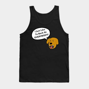 Dog Lovers Like To Bark Cartoon Humor Tank Top